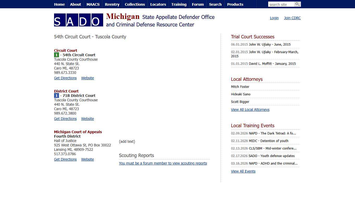 SADO - Community - 54th Circuit Court